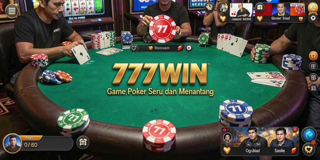 Screenshot gameplay Poker di 777WIN yang menampilkan aksi seru.