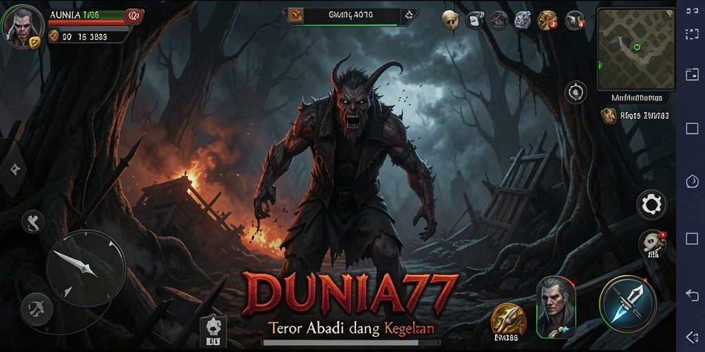 Screenshot DUNIA77 menampilkan suasana mencekam saat gameplay.
