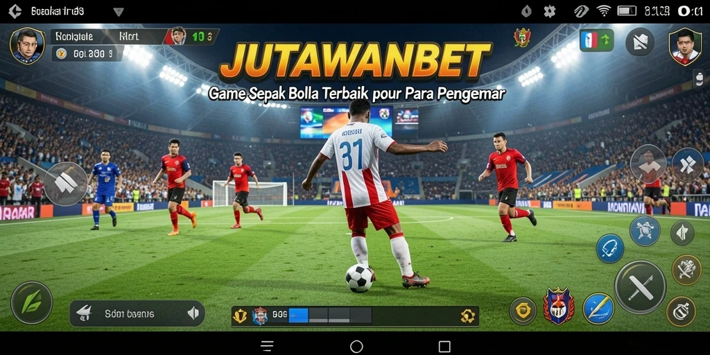 Tampilan menarik dari gameplay sepak bola di JUTAWANBET.