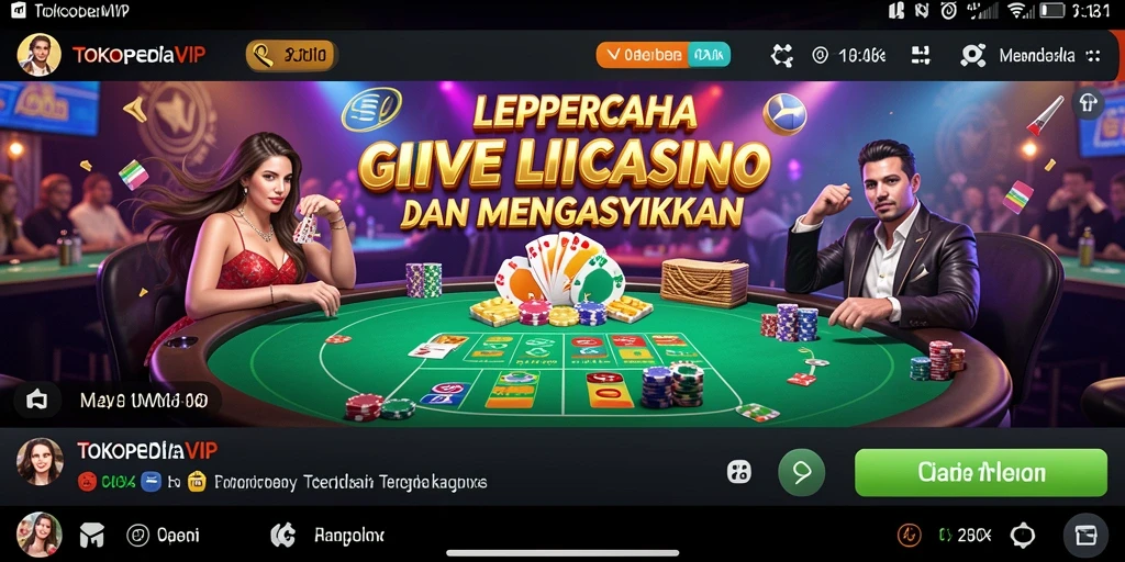 Tampilan gameplay TOKOPEDIAVIP yang menarik dengan dealer langsung.